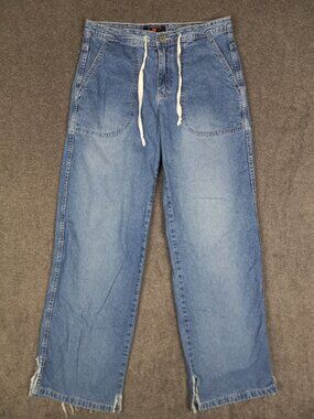 American Eagle AE Supply Jeans Womens Size 8 (31x31) Wide Leg VTG Y2K
